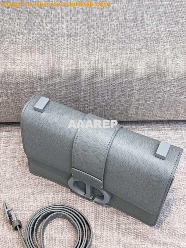 Replica Dior 30 Montaigne Bag Stone Grey Ultramatte Grained Calfskin 7