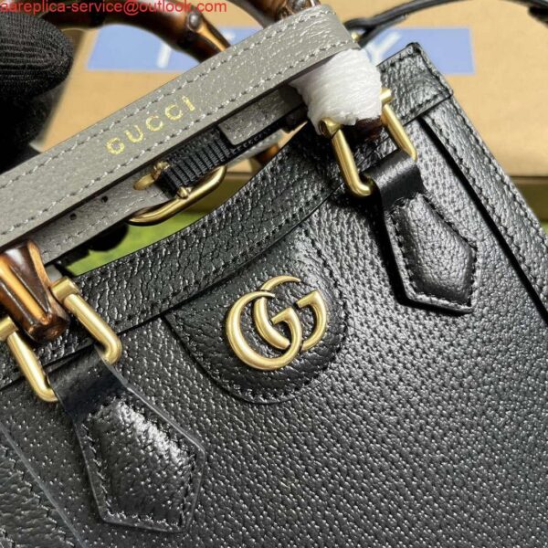 Replica Gucci 739079 Diana Mini Tote Bag Black Leather 6