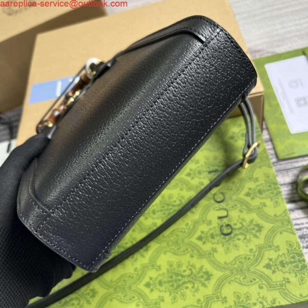 Replica Gucci 739079 Diana Mini Tote Bag Black Leather 7