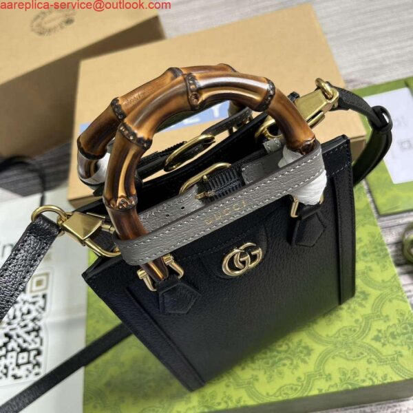 Replica Gucci 739079 Diana Mini Tote Bag Black Leather 9