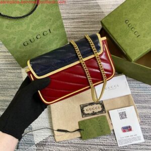 Replica Gucci Online Exclusive GG Marmont mini bag Gucci 574969 Navy and Wine Red