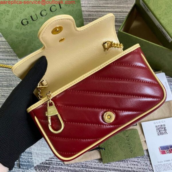 Replica Gucci Online Exclusive GG Marmont mini bag Gucci 574969 Navy and Wine Red 6