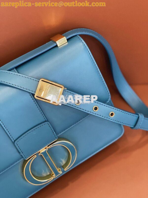 Replica Dior 30 Montaigne Bag with Tonal Enamel CD M9203U Steel Blue 5