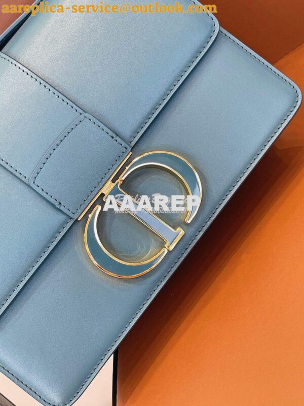 Replica Dior 30 Montaigne Bag with Tonal Enamel CD M9203U Steel Blue 6