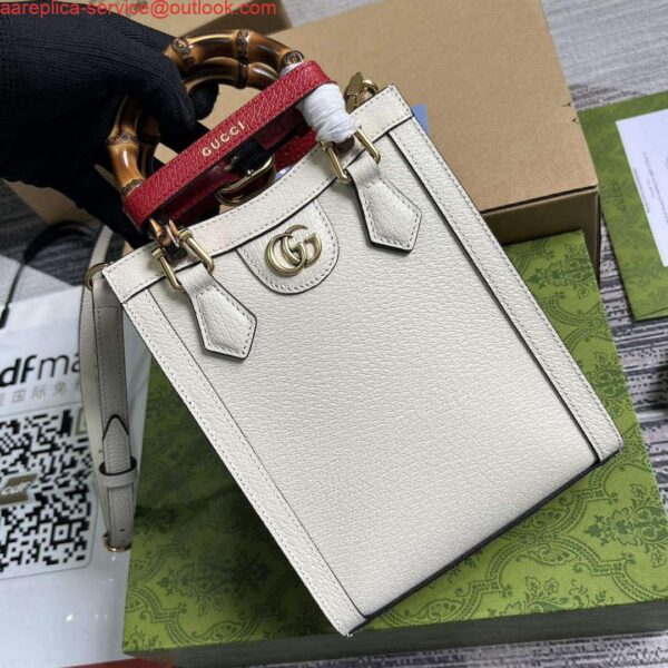 Replica Gucci 739079 Diana Mini Tote Bag White Leather 5