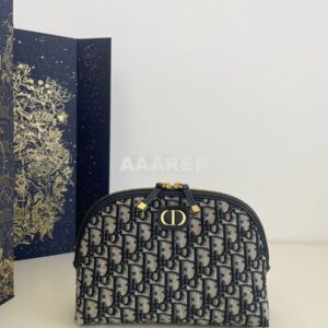 Replica Dior 30 Montaigne Beauty Pouch Blue Oblique Jacquard S2124UT