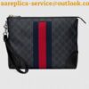 Replica Gucci Black GG Marmont Leather Portfolio Pouch