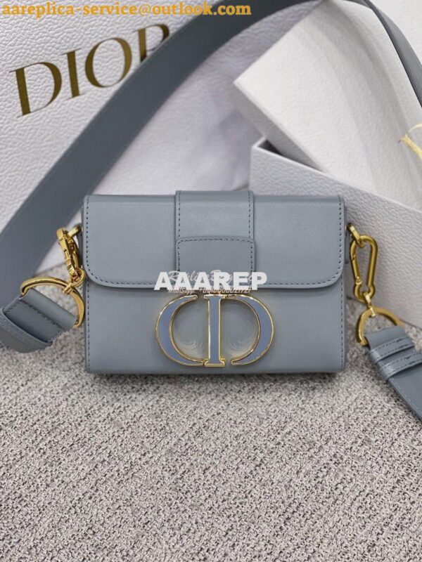 Replica Dior 30 Montaigne Box Bag with Tonal Enamel CD M9204U Cloud Bl 3