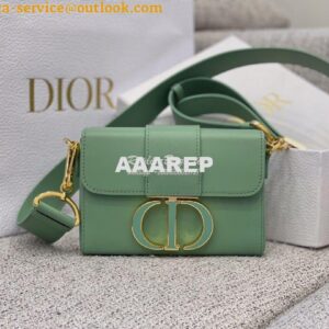 Replica Dior 30 Montaigne Box Bag with Tonal Enamel CD M9204U Mint Gre