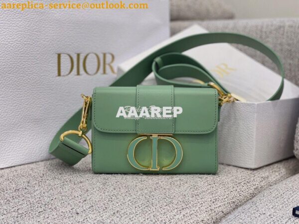 Replica Dior 30 Montaigne Box Bag with Tonal Enamel CD M9204U Mint Gre 3