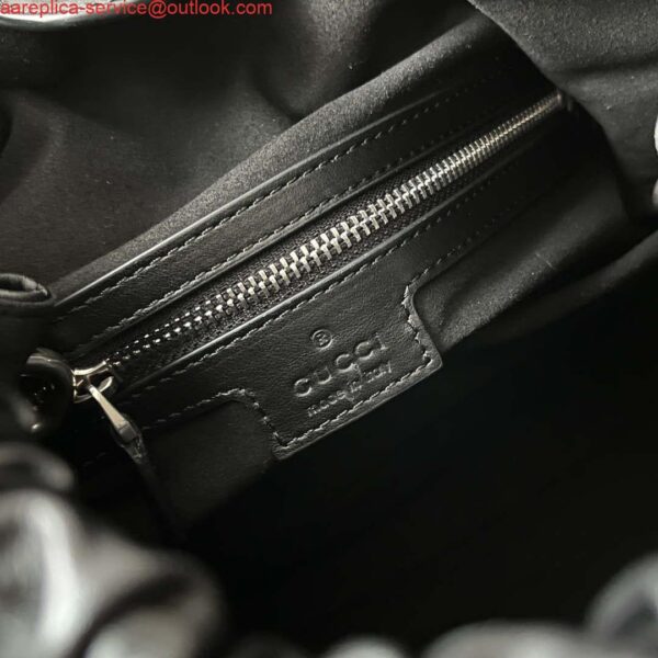 Replica Gucci 746210 Gucci Deco medium tote bag in black leather 9