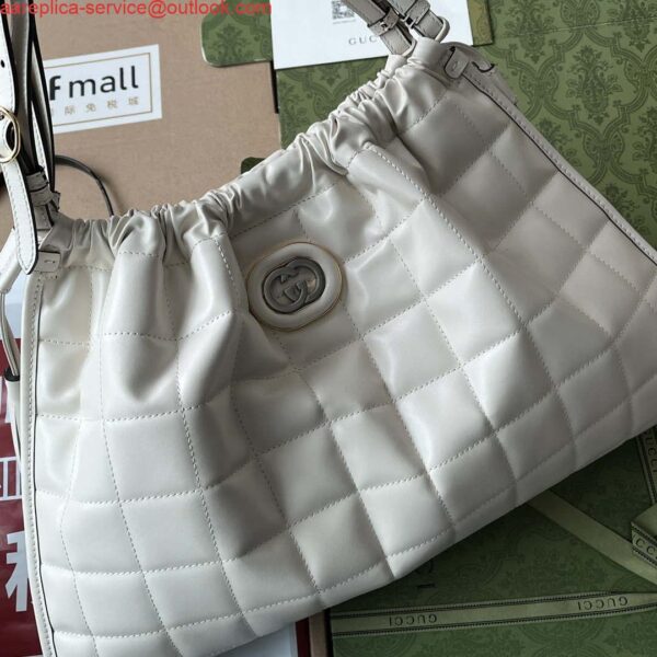 Replica Gucci 746210 Gucci Deco medium tote bag in White Leather 8