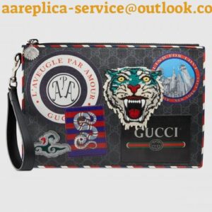 Replica Replica Gucci Night Courrier GG Supreme Portfolio Pouch 634