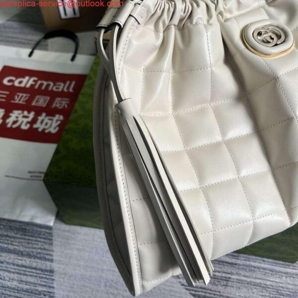 Replica Gucci 746210 Gucci Deco Medium Tote Bag White 8