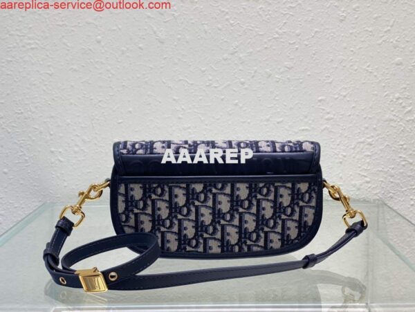 Replica Dior M9327 Bobby bag East West Oblique Jacquard Navy Blue Box Calfskin 4