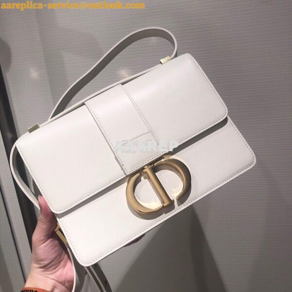 Replica Dior 30 Montaigne Calfskin Bag in White 5