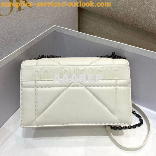 Replica Dior 30 Montaigne Chain Bag With Handle in Latte Maxicannage L 8