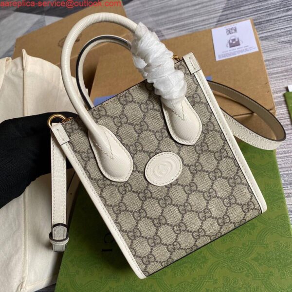 Replica Gucci 671623 Mini Tote Bag With Lnterlocking G White 5