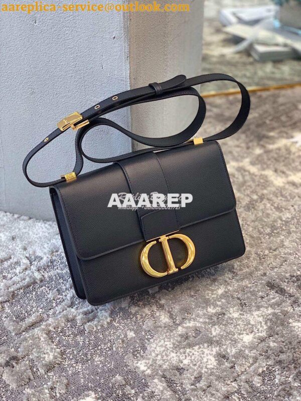 Replica Dior 30 Montaigne Grained Calfskin Bag in Black 4