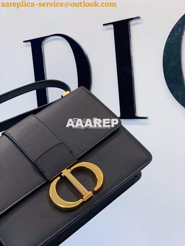 Replica Dior 30 Montaigne Grained Calfskin Bag in Black 6