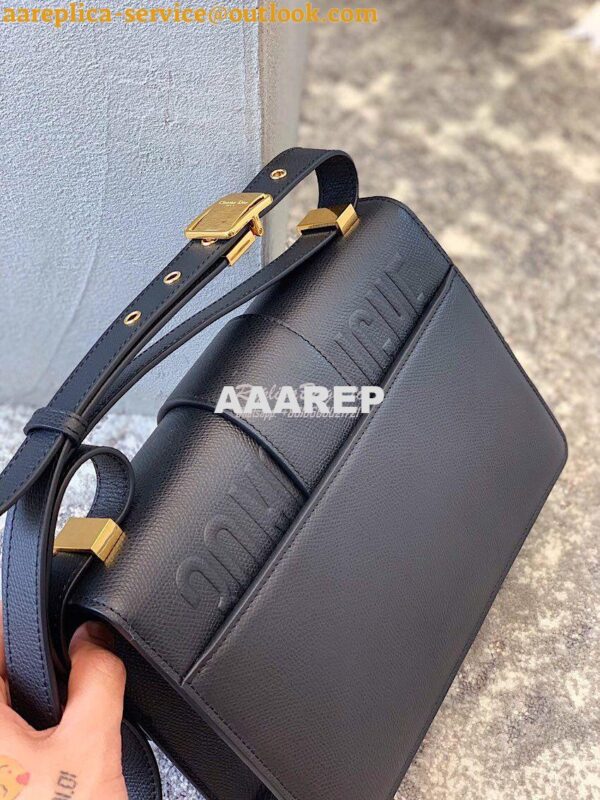 Replica Dior 30 Montaigne Grained Calfskin Bag in Black 9