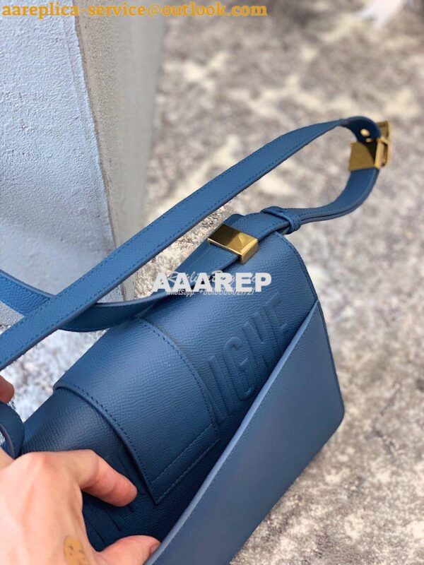 Replica Dior 30 Montaigne Grained Calfskin Bag in Denim Blue 12