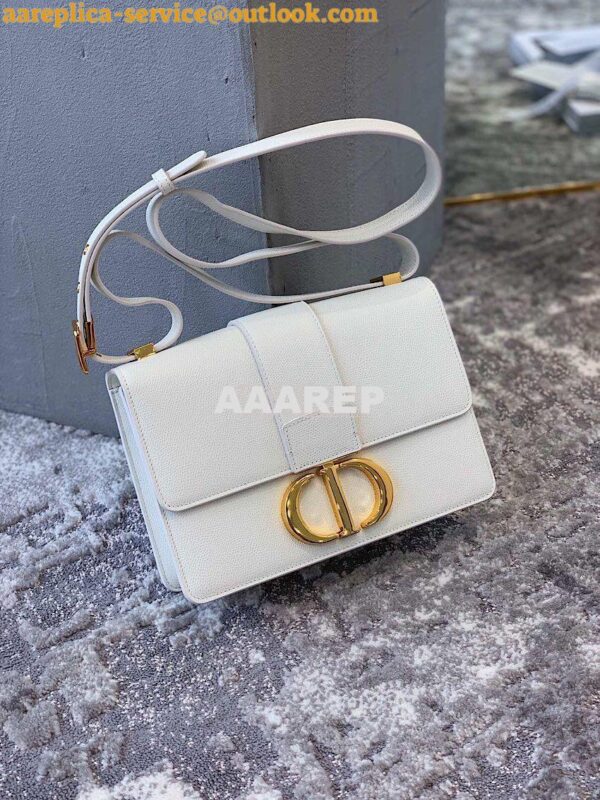 Replica Dior 30 Montaigne Grained Calfskin Bag in White 6