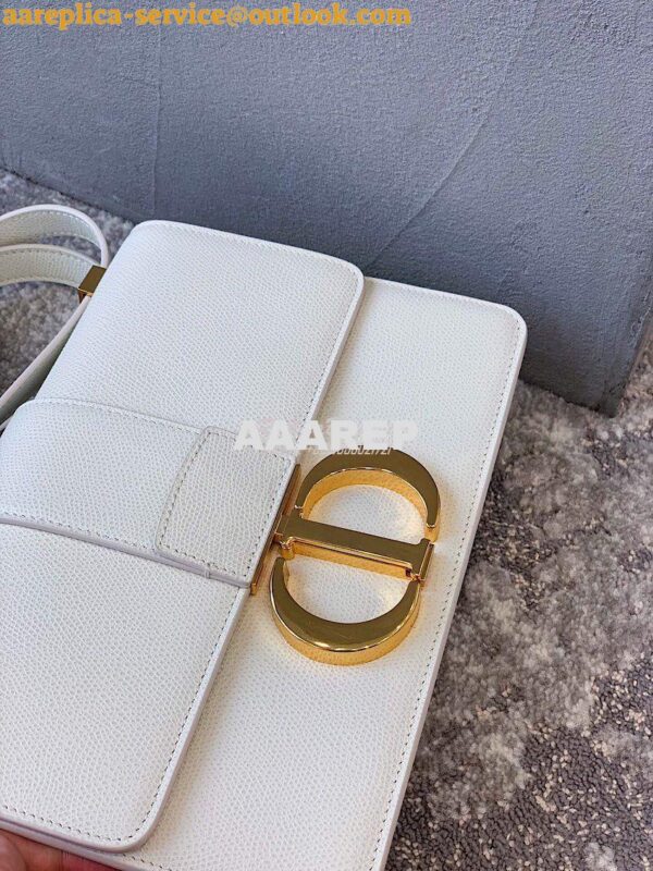 Replica Dior 30 Montaigne Grained Calfskin Bag in White 7