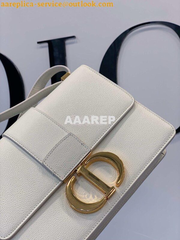 Replica Dior 30 Montaigne Grained Calfskin Bag in White 8