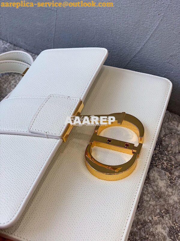 Replica Dior 30 Montaigne Grained Calfskin Bag in White 9