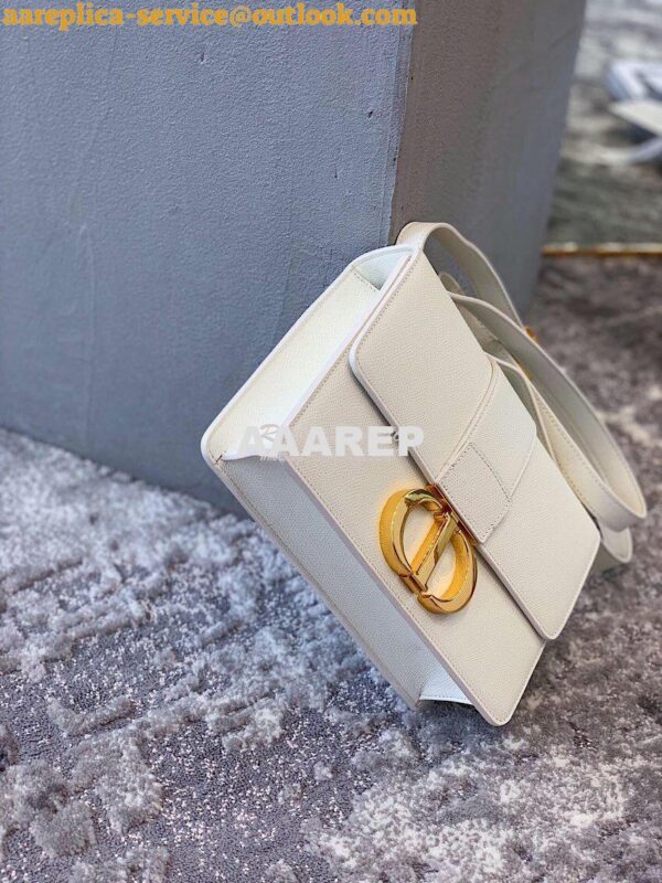 Replica Dior 30 Montaigne Grained Calfskin Bag in White 11