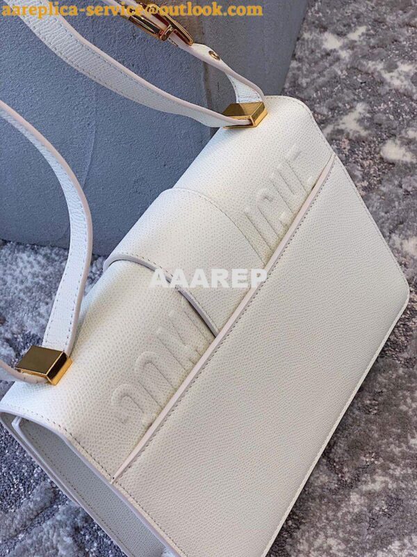 Replica Dior 30 Montaigne Grained Calfskin Bag in White 13