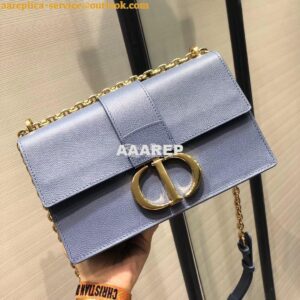 Replica Dior 30 Montaigne Grained Calfskin Bag with Chain M9208 Denim 2