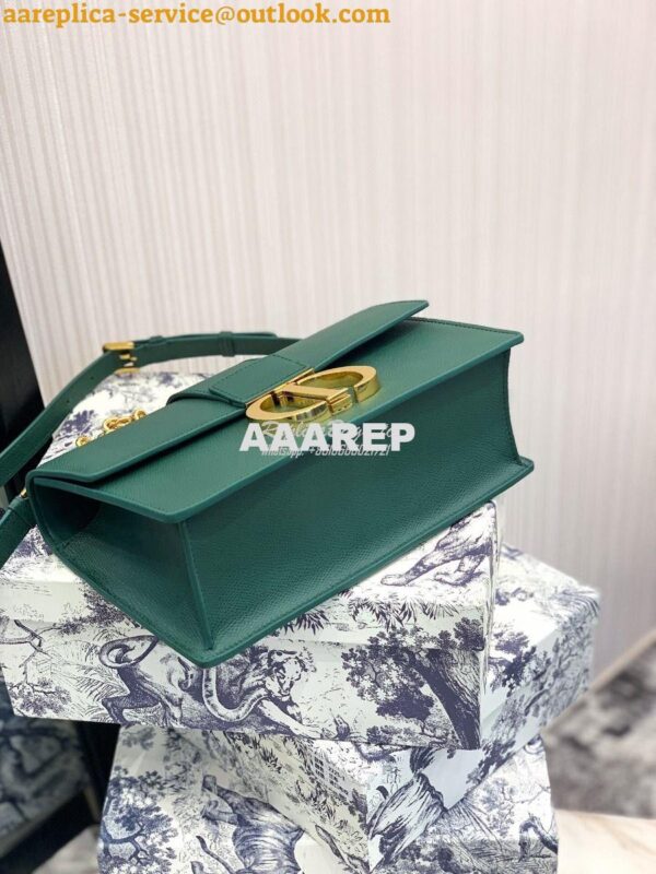 Replica Dior 30 Montaigne Grained Calfskin Bag with Chain M9208 Green 8