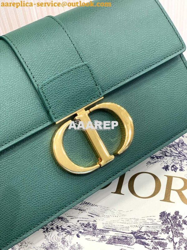 Replica Dior 30 Montaigne Grained Calfskin Bag with Chain M9208 Green 10