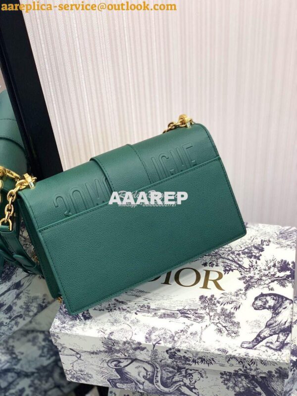 Replica Dior 30 Montaigne Grained Calfskin Bag with Chain M9208 Green 12