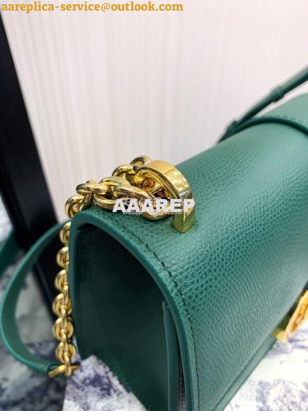 Replica Dior 30 Montaigne Grained Calfskin Bag with Chain M9208 Green 13