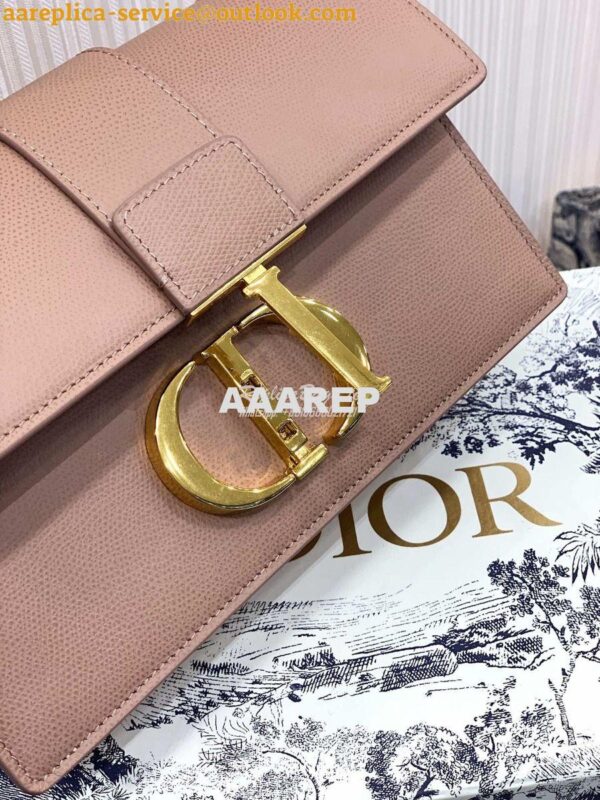 Replica Dior 30 Montaigne Grained Calfskin Bag with Chain M9208 Nude 8