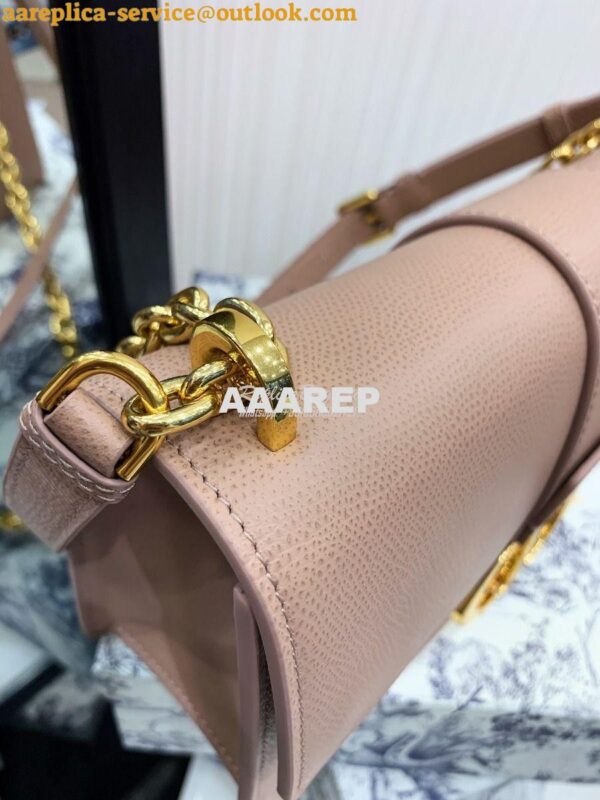 Replica Dior 30 Montaigne Grained Calfskin Bag with Chain M9208 Nude 12