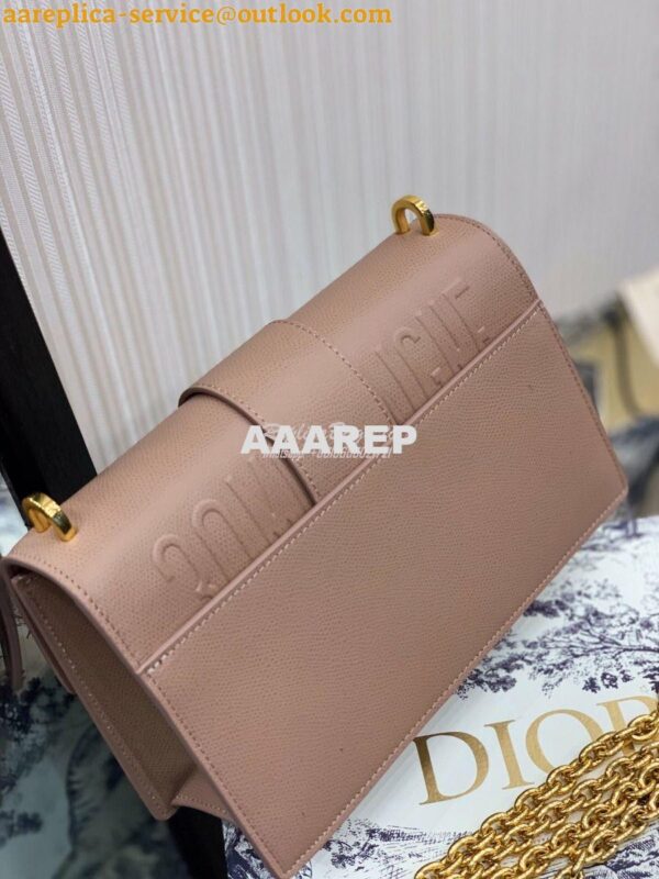 Replica Dior 30 Montaigne Grained Calfskin Bag with Chain M9208 Nude 14