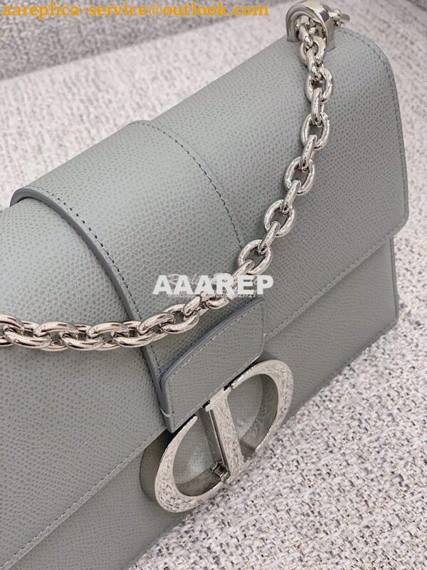 Replica Dior 30 Montaigne Grained Calfskin Bag with Silver Chain M9208 6