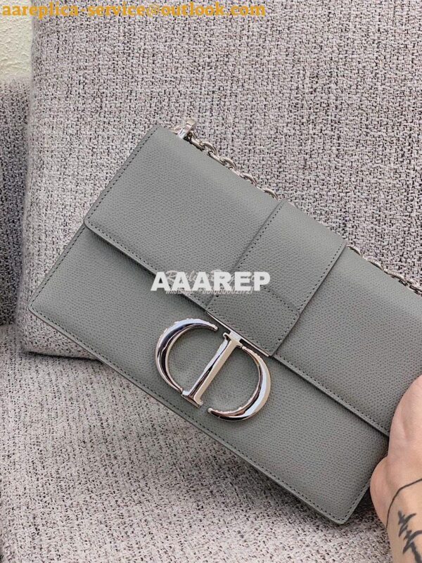 Replica Dior 30 Montaigne Grained Calfskin Bag with Silver Chain M9208 7