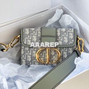 Replica Dior 30 Montaigne Jacquard Canvas Box Bag M9204 Gray 2