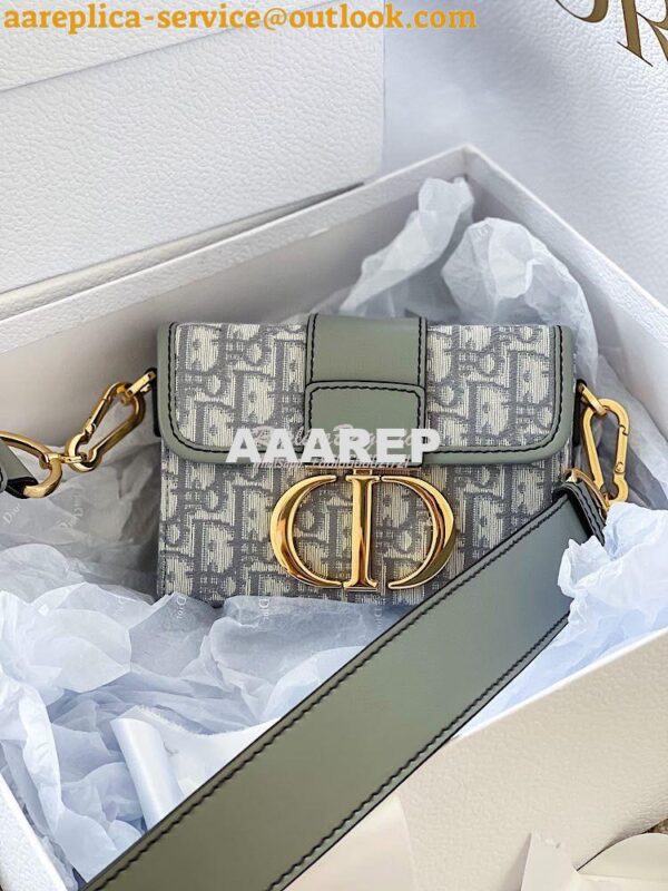 Replica Dior 30 Montaigne Jacquard Canvas Box Bag M9204 Gray 4