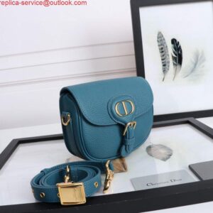 Replica Dior M9317 Small bobby bag Blue Grained Calfskin 2