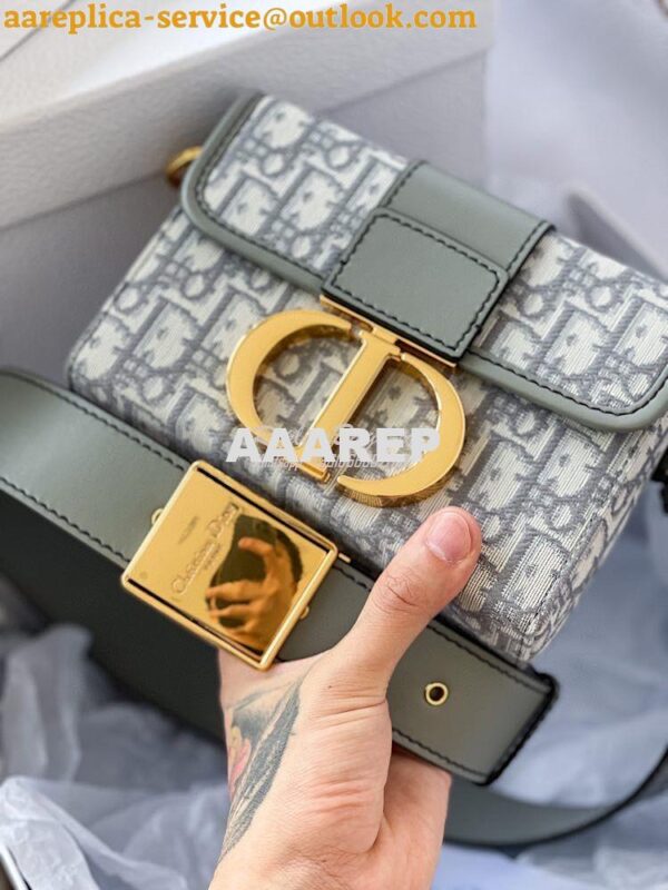 Replica Dior 30 Montaigne Jacquard Canvas Box Bag M9204 Gray 5