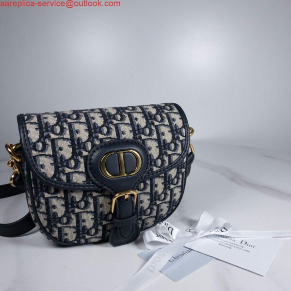 Replica Dior M9319 Dior Bobby Medium Bag Oblique Jacquard Navy Blue 3