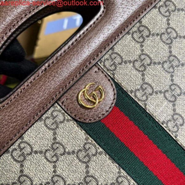 Replica Gucci 693724 Ophidia Small Tote With Web Brown 6