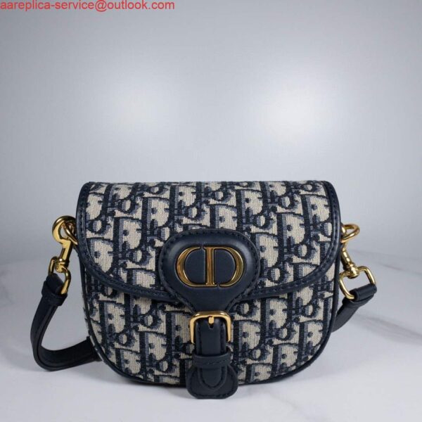 Replica Dior M9319 Dior Bobby Medium Bag Oblique Jacquard Navy Blue 2