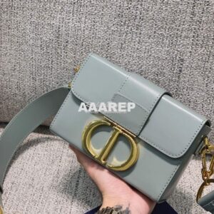 Replica Dior 30 Montaigne Lambskin Box Bag M9204 in Stone Grey 2